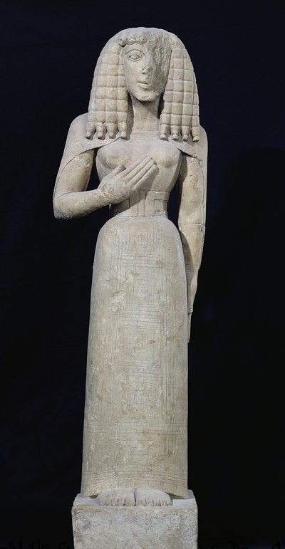 Estatua femenina, conocida como la Diosa de Auxerre, c.640-630 a.C. de Greek